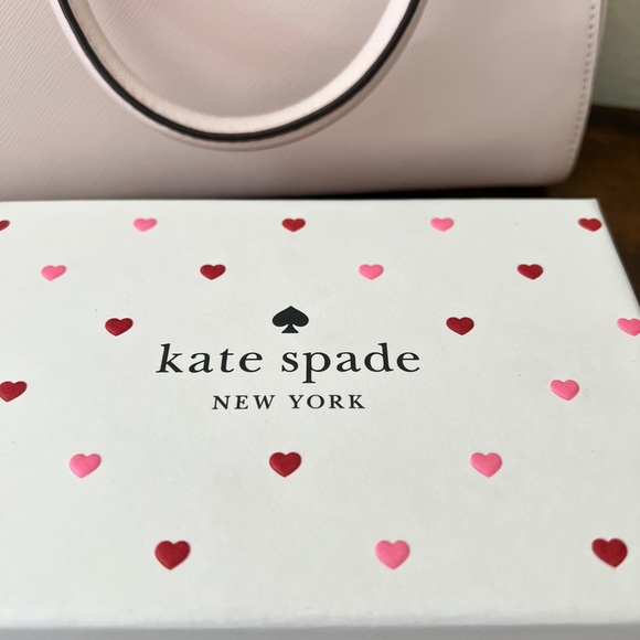 SET🩷 Kate Spade Madison Duffle Crossbody Bag & Wallet Heart Studs Powdered Sugar - Picture 11 of 16